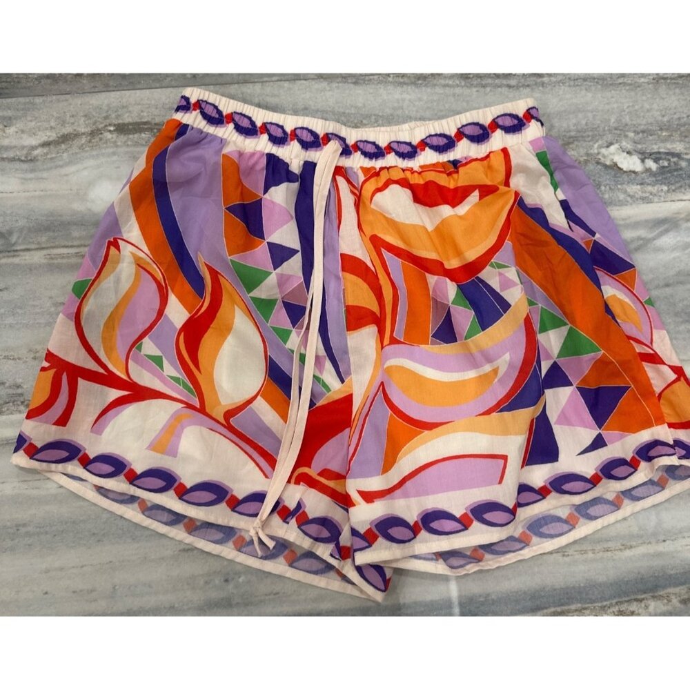 Her.. Bottari High Waisted Pleated Floral Shorts, Large - Picture 2 of 8